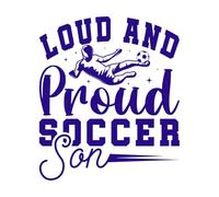 Hijo del fútbol ruidoso y orgulloso Pegatinas de pared de papel adhesivo 49.2x57.6cm Varios tamaños Azul oscuro