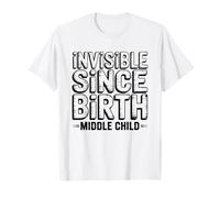 Hijo del Medio Invisible Humor Fraternal Hermano Olvidado Camiseta