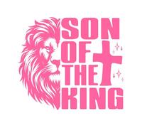 Hijo del rey estética cristiana para hombres Calcomanías de letras 54.6x62.4cm Autoadhesivo Rosa
