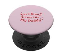 Hijo Gracioso, sí, sé Que me Parezco a mi papá, Lindo Texto Rojo PopSockets PopGrip Adhesivo