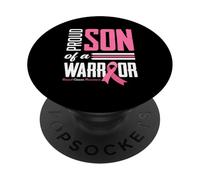 Hijo Orgulloso de una mamá guerrera Concientización sobre el cáncer de Mama PopSockets PopGrip Adhesivo