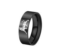 HIJONES 8mm Anillo Animal Tigre para Hombres Mujeres Acero Inoxidable Vintage Personalizado Hip Hop Anillo Banda Joyería Negro Tamaño 12