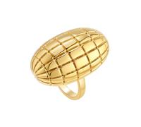 HIJONES Anillo de Acero Inoxidable Irregular en Forma de Rugby para Mujer Vintage Personalizado Hip Hop Anillo Exagerado Joyería Oro Tamaño 12
