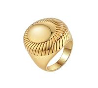 HIJONES Anillo Exagerado Brillante de Acero Inoxidable para Mujer Anillo de Hip Hop Personalizado Vintage Joyería Oro Tamaño 12