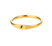 HIJONES Anillos de Oro con Iniciales para Mujeres y Hombres Letras Iniciales Apilables de la A a la Z Anillo de Joyería Delicado F Tamaño 22