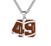 HIJONES Collar de Béisbol con Colgante de Número Unico para Hombres y Mujeres Atletas Cadena de Encanto Joyería Deportiva Personalizada Oro 49