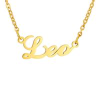 HIJONES Collar de los 12 Signos del Zodiaco para Mujer Acero Inoxidable Joyería de Encanto Personalizada con Símbolo Horóscopo Oro Leo