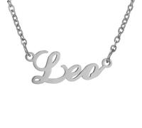 HIJONES Collar de los 12 Signos del Zodiaco para Mujer Acero Inoxidable Joyería de Encanto Personalizada con Símbolo Horóscopo Plata Leo