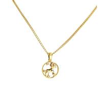HIJONES Collar Mujer Acero Inoxidable Fino Colgante Concha Redonda Signo Zodiacal Collar Horóscopo Bañado Oro Regalo Suerte Oro Aries