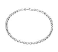 HIJONES Doble Círculo O Cadena De Eslabones Pulsera De Acero Inoxidable Para Hombres Mujeres Joyería Hip Hop Personalizada En Capas Plata de 6 mm 70cm