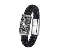 HIJONES Hombre Mujer Pulsera del Horóscopo Chino de Acero Inoxidable 12 Joyas del Santo Patrón de Buda Caballo