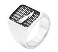 HIJONES Hombres Acero Inoxidable Anillo Rugoso de deportes de Ola de Velocidad con Banda de dedo de Motociclista Grueso Gótico Plata Talla 27