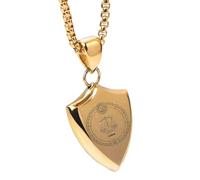 HIJONES Hombres Acero Inoxidable Oro Punk Triángulo Escudo 12 Signos del Zodiaco Colgante Horóscopo Estrella Collar de la Suerte Libra