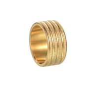 HIJONES Hombres Mujer Acero Inoxidable Anillo de Boda de Pareja Afortunada de Coin Hollow Banda de Dedo de Titanio Rica Oro Talla 25