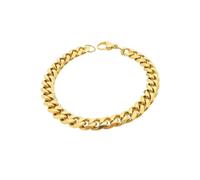 HIJONES Hombres Mujer Acero Inoxidable Trenza de Tejido Biker Collar de Cadena Apilable Encantadoras Pulseras de Hebilla de Punto 8MM Oro 75CM