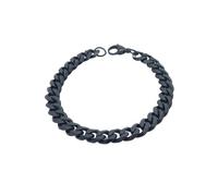 HIJONES Hombres Mujer Acero Inoxidable Trenza de Tejido Biker Collar de Cadena Apilable Encantadoras Pulseras de Hebilla de Punto 8MM Negro 75CM