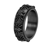 HIJONES Hombres Mujer Arañas Giratorias Anillo Animal Banda Acero Inoxidable Vintage Personalizado Halloween Hip Hop Anillo Banda Joyería Negro Tamaño 14