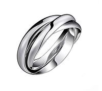 HIJONES Joyería Mujer Siempre Amor Serie Elegante Anillo Tricolor Tricíclicos Plata Talla 12