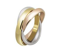 HIJONES Joyería Mujer Siempre Amor Serie Elegante Anillo Tricolor Tricíclicos Talla 12