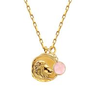 HIJONES Mujer 12 Constelación Horóscopo Colgante Collar Acero Inoxidable Piedra de Nacimiento Signo Colgante Personalizado Joyería Cadena Leo