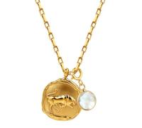 HIJONES Mujer 12 Constelación Horóscopo Colgante Collar Acero Inoxidable Piedra de Nacimiento Signo Colgante Personalizado Joyería Cadena Tauro