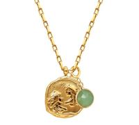 HIJONES Mujer 12 Constelación Horóscopo Colgante Collar Acero Inoxidable Piedra de Nacimiento Signo Colgante Personalizado Joyería Cadena Géminis