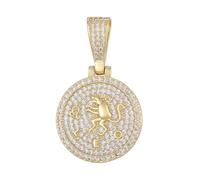 HIJONES Mujer 12 Constelación Horóscopo Piedra Preciosa Colgante Collar Acero Inoxidable Colgante Personalizado Cadena Joyería Leo
