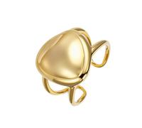 HIJONES Mujer Acero Inoxidable Anillo Arco Triángulo Geométrico Hueco Brillante Extremo Abierto Anillo de Dedo Oro Talla 14