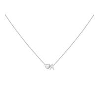 HIJONES Mujer Acero Inoxidable Collar Inicial de Corazón Colgante de Letra Pequeña Gargantilla Joyería para Fiesta Plata A