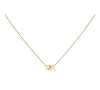 HIJONES Mujer Acero Inoxidable Collar Inicial de Corazón Colgante de Letra Pequeña Gargantilla Joyería para Fiesta Oro A