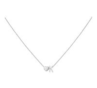 HIJONES Mujer Acero Inoxidable Collar Inicial de Corazón Colgante de Letra Pequeña Gargantilla Joyería para Fiesta Plata K