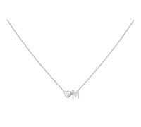 HIJONES Mujer Acero Inoxidable Collar Inicial de Corazón Colgante de Letra Pequeña Gargantilla Joyería para Fiesta Plata M