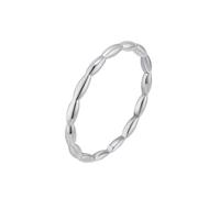 HIJONES Mujer Acero Inoxidable Gotas de Agua Trenza Anudada Anillo de Apilamiento de Cuerda Retorcida Plata Talla 17
