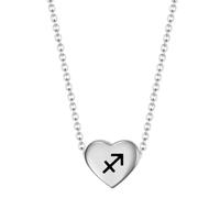 HIJONES Mujer Corazón 12 Constelación Colgante Collar Acero Inoxidable Colgante Signo del Zodiaco de Nacimiento Joyería Cadena Plata Sagitario