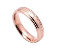 HIJONES Mujer Hombre 6 Palabras Anillo De Acero Inoxidable Vintage Personalizado Anillo De Estilo Chino Joyería Oro Rosa Tamaño 19