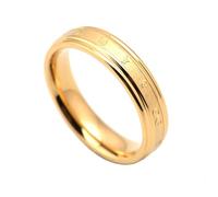 HIJONES Mujer Hombre 6 Palabras Anillo De Acero Inoxidable Vintage Personalizado Anillo De Estilo Chino Joyería Oro Tamaño 25