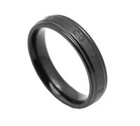 HIJONES Mujer Hombre 6 Palabras Anillo De Acero Inoxidable Vintage Personalizado Anillo De Estilo Chino Joyería Negro Tamaño 17