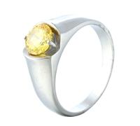 HIJONES Mujer Hombre Cubic Zirconia Anillo Acero Inoxidable Piedra Preciosa Joya de Boda Personalizada Plata Talla 22