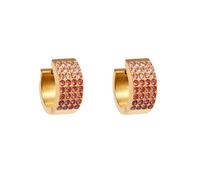 HIJONES Mujeres Acero Inoxidable Cuatro Filas CZ Diamante Multicolor Cierre Anillo De Orelza Pieza Ornamental Estilo 5 M