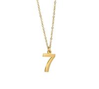 HIJONES Mujeres Colgante Número Único Oro 0-9 Collar Charm Joyería Cadena Deportiva Personalizada 7