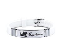 HIJONES Pulsera Signos del Zodiaco Constelación Hombre Mujer Acero Inoxidable Pulsera Horóscopo Plata Capricornio
