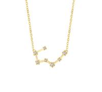 HIJONES Sencillo Zodiac Signo Cubic Zirconia Inlay Collar Colgante para Mujer de Acero Inoxidable Lucky Horóscopo Constelación Collarbone Collar Tauro de Oro