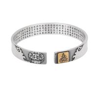 HIJONES Unisex Acero Inoxidable Zodiaco Buddha Cumpleaños Pulsera Abierta Seis Palabras Verdad Suerte Corazón Amor Brazalete Muñeca Dragón