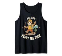 Hike Slow Enjoy The View Funny Sloth Hiking Camping Lover Camiseta sin Mangas