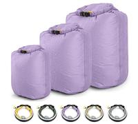 HIKEMAN Juego de bolsas secas impermeables, bolsas ligeras para canoa, bolsa de deriva enrollable, paquete de 3 bolsas para kayak, rafting, canotaje, senderismo, camping, viajes, mochileros, Purple,