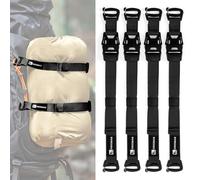 HIKEMAN Sistema táctico Rush Tier - Correas ajustables para mochila Molle, correas de fijación con clips de hebilla, correa de compresión al aire libre, accesorio de módulo de expansión (negro)