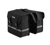 HikeMeister® 27L Doble Alforja para Portaequipajes. Portaequipajes impermeable. Bolsa trasera doble. Bolsa para la rueda trasera - Negra - Impermeable - Tiras reflectantes