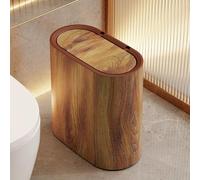 HIKENRI Cubo de basura estrecho con tapa, a prueba de olores, tapa emergente, material de polipropileno para cocina, oficina, papelera de pañales, a prueba de olores, dormitorio, inodoro (grano de