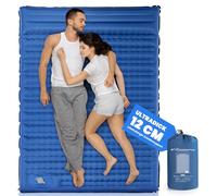 HIKENTURE Colchoneta autoinflable, 12 cm, doble colchoneta ultraligera, para acampar para 2 personas, colchón hinchable para dormir, colchón de aire con bomba de pie para tienda de campaña,