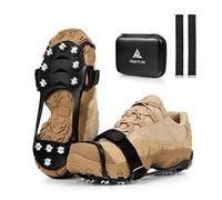 HIKENTURE crampones para botas de montaña, garras para zapatos con 11 dientes de acero inoxidable, puntas para zapatos antideslizantes, crampones, senderismo, escalada, nieve, hielo, invierno al aire